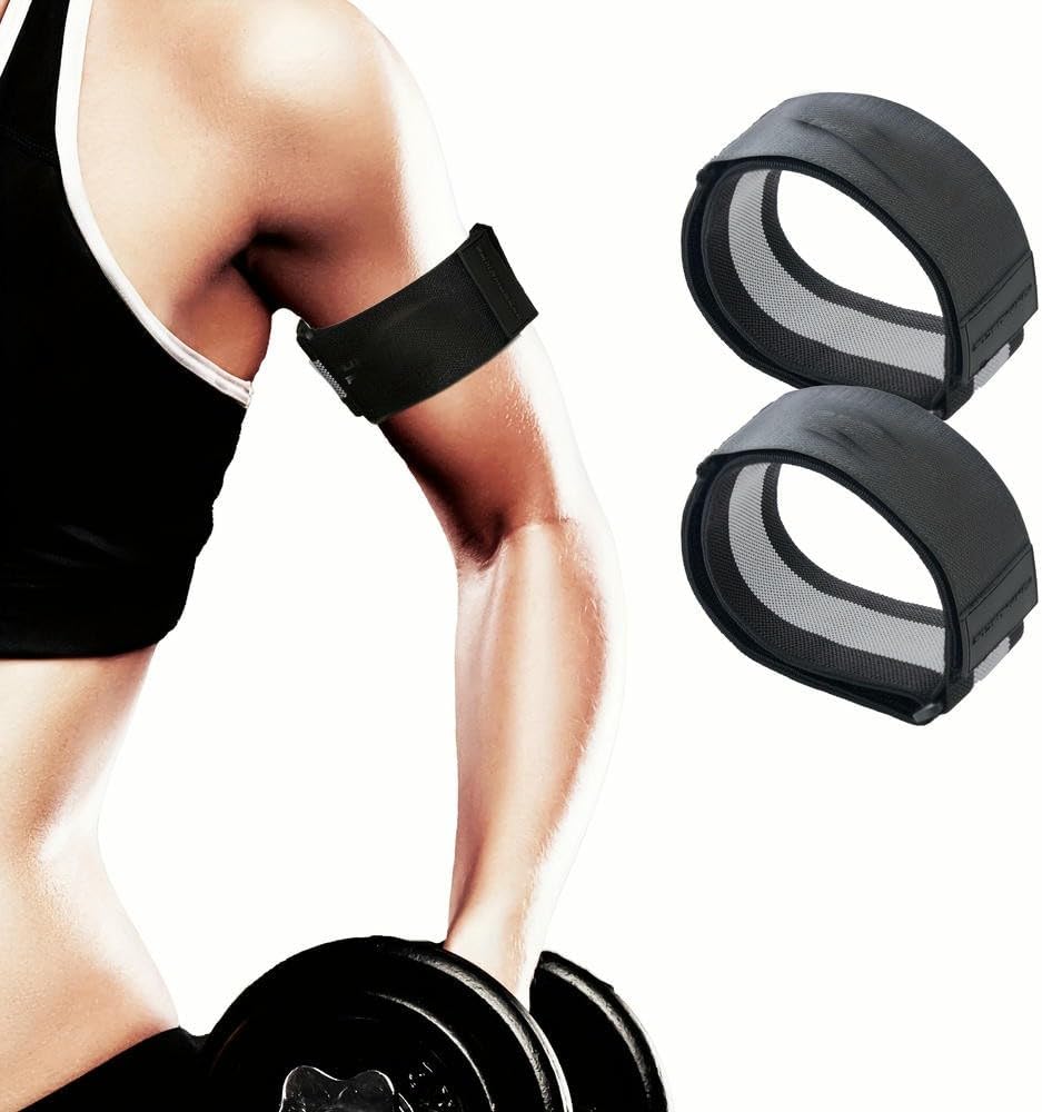 ZBDZSW 2 Pezzi Fasce di restrizione del Flusso sanguigno Regolabili Aumenta la Crescita Muscolare Forza Braccio Gamba Glutei Allenamenti Riabilitazione Antiscivolo