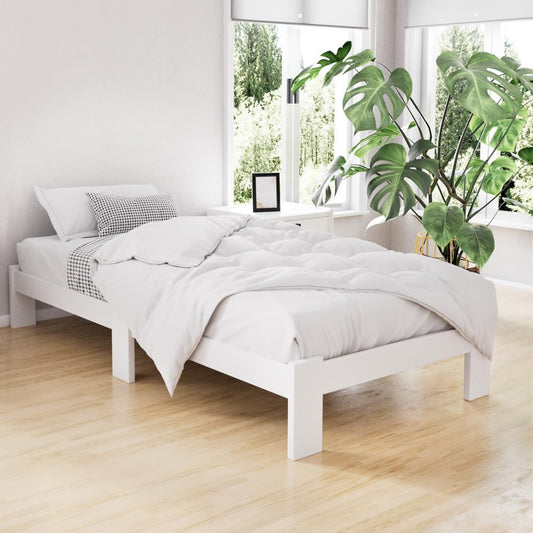 Artiss Single Bed Frame with Storage, Solid Sturdy Platform Beds for Toddlers Kids and Adults, Wooden Timber Frame Bed Base White, Floor Bed Frames Easy to Assemble, Bedroom Room Decor Home Furniture