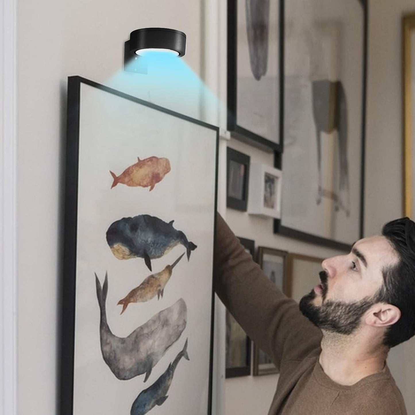 Wireless Wall Lights, Smart Control LED Wall Lamps, Battery-Operated Accent Lighting, 3.39x1.18 inches, Adjustable RGB Color Modes, Timer Function, Best for Home, Bedroom