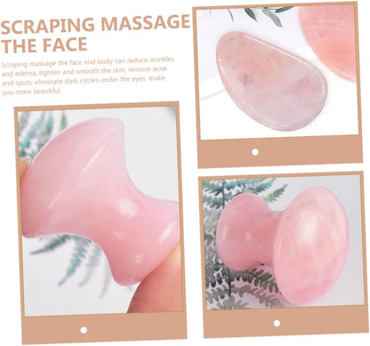 VALICLUD 2 Pezzi Raschietto di più liscio massaggiatore viso utensili attrezzo facciale terapia strumenti di massaggio gua sha per il viso rosa