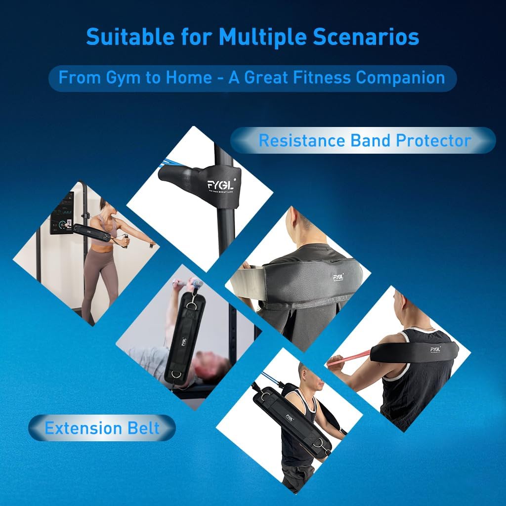 FYGL 2-in-1 Extender Belt & Resistance Bands Sleeve - Ideal for Speediance Gym Monster & All Gym Machines - Ultimate Home Gym Accessories for Pulley & Cable Systems, Solving Arm-Rubbing Woes
