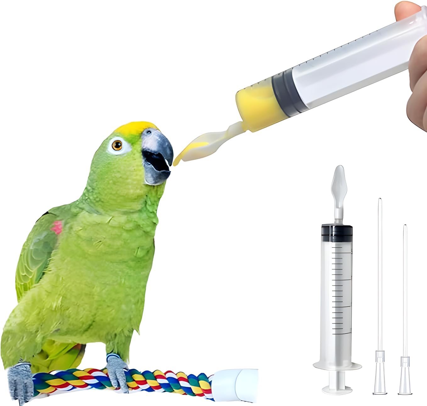 Baby Bird Feeding Syringe,Parrot Small Pet,Manual Syringe Feeder, Milk Water,Liquid Food,Reusable Syringe Feeder with Spoon.