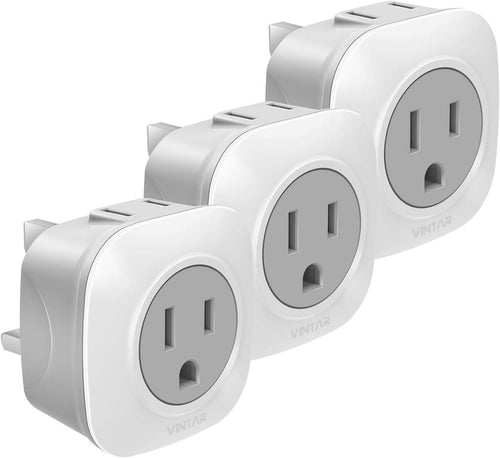3 Pack UK Ireland Travel Plug Adapter, VINTAR International Power Adaptor with 2 AC Outlets, 2 in 1 Canada to UK Plug Adapter for USA to British England Scotland Irish London Hong Kong (Type G)