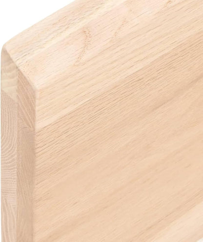 Solid Oak Tabletop 80 x 60 cm, Unfinished Live Edge Replacement for Kitchen Coffee Table, Dining Table, Desk, Durable Wood Surface for Home and Office