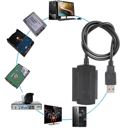 tunghey SATA/PATA/IDE Drive to USB 2.0 Adapter Converter Cable for Hard Drive Disk HDD 2.5" 3.5", Compatible with USB 1.1/2.0/3.0, with External AC Power Adapter Included