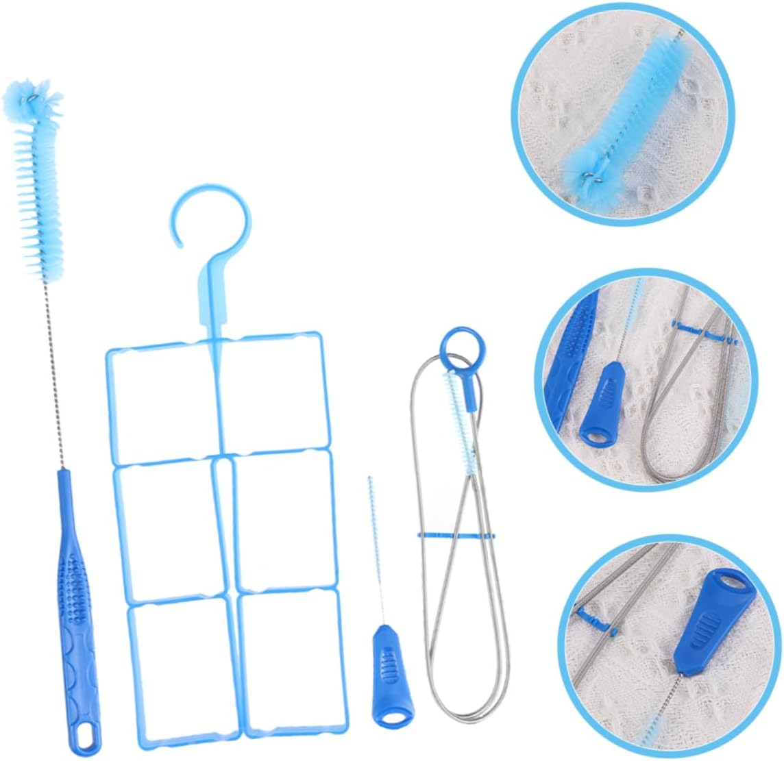BRIGHTFUFU 4pcs Portable Hiking Water Bag Cleaning Brush Set Collapsible Water Reservoir Cleaner Essential Cleaning Supplies for Outdoor Camping Hiking and Backpacking