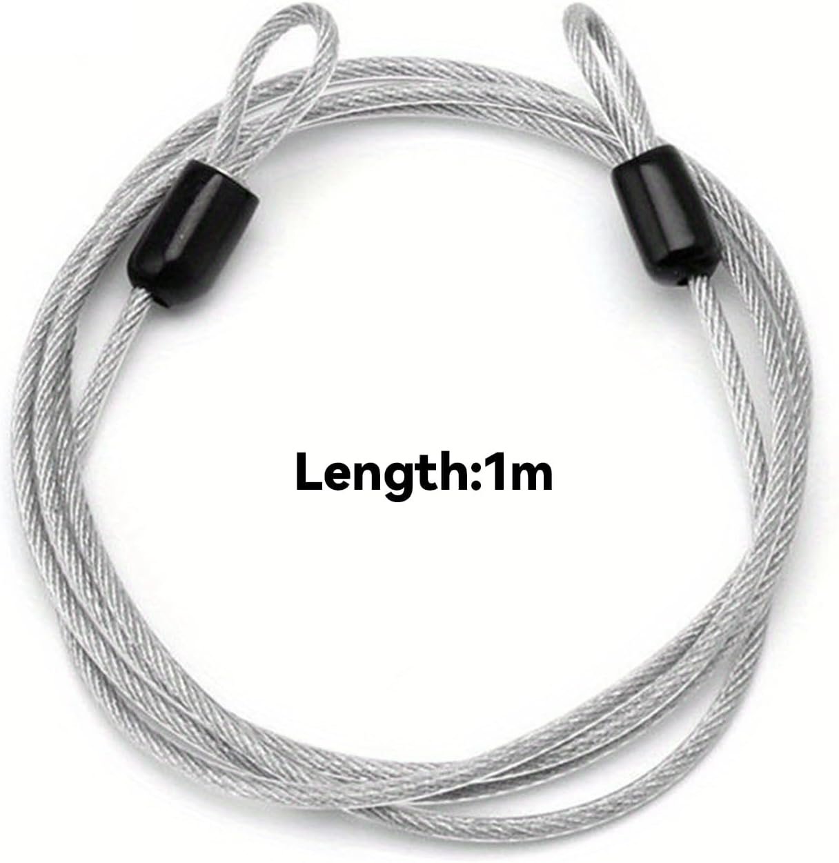 2-Pack Bike Cable Locks - 1M 3mm Security Cable with Double Loop Design, Heavy Duty Coated Wire for Bicycles, Luggage & Sports Equipment