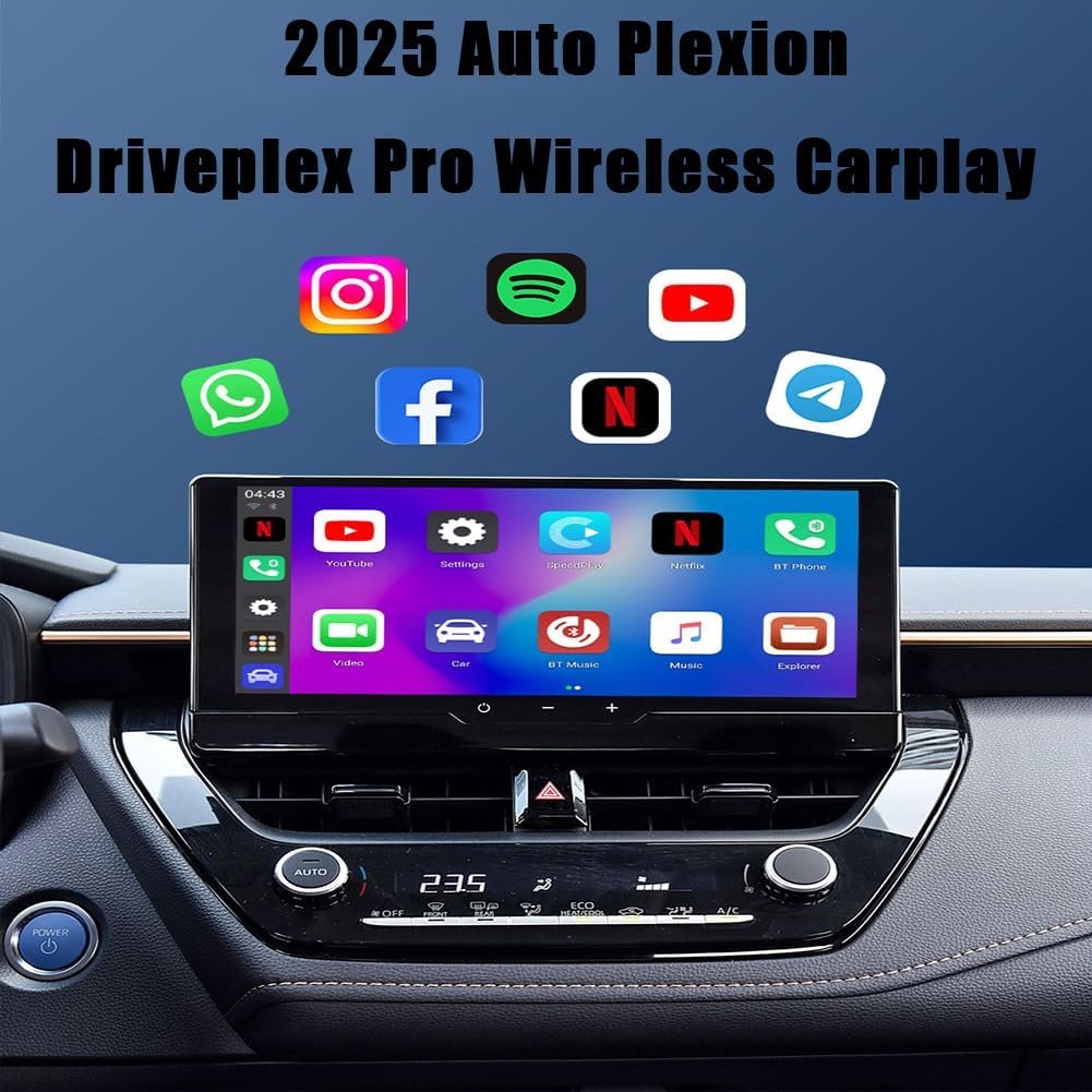 Auto Plexion, Driveplex Pro Wireless Carplay 2025, Autoplexion - Wireless Carplay & Android Autos Adapter Supports Netflix, YouTube, 2+16g, Plug & Play, Auto Connect, No Delay