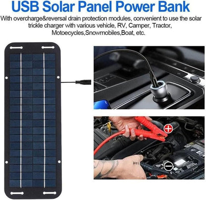 60W Portable Solar Panel 12 Volt Trickle Battery Charger, Solar Battery Trickle Charger Maintainer For Caravan Car Van Boat Kit for Car, Automotive, Motorcycle