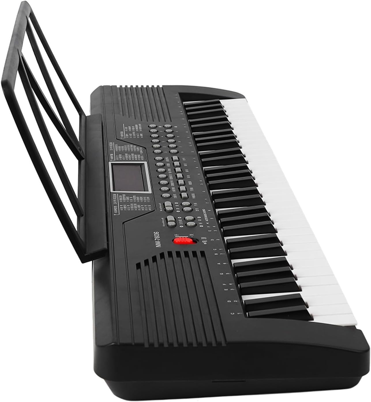 61 tasti per pianoforte per tastiera, pianoforte digitale elettronico portatile con supporto per foglio microfono per altoparlanti incorporato e cavo di ricarica USB mini
