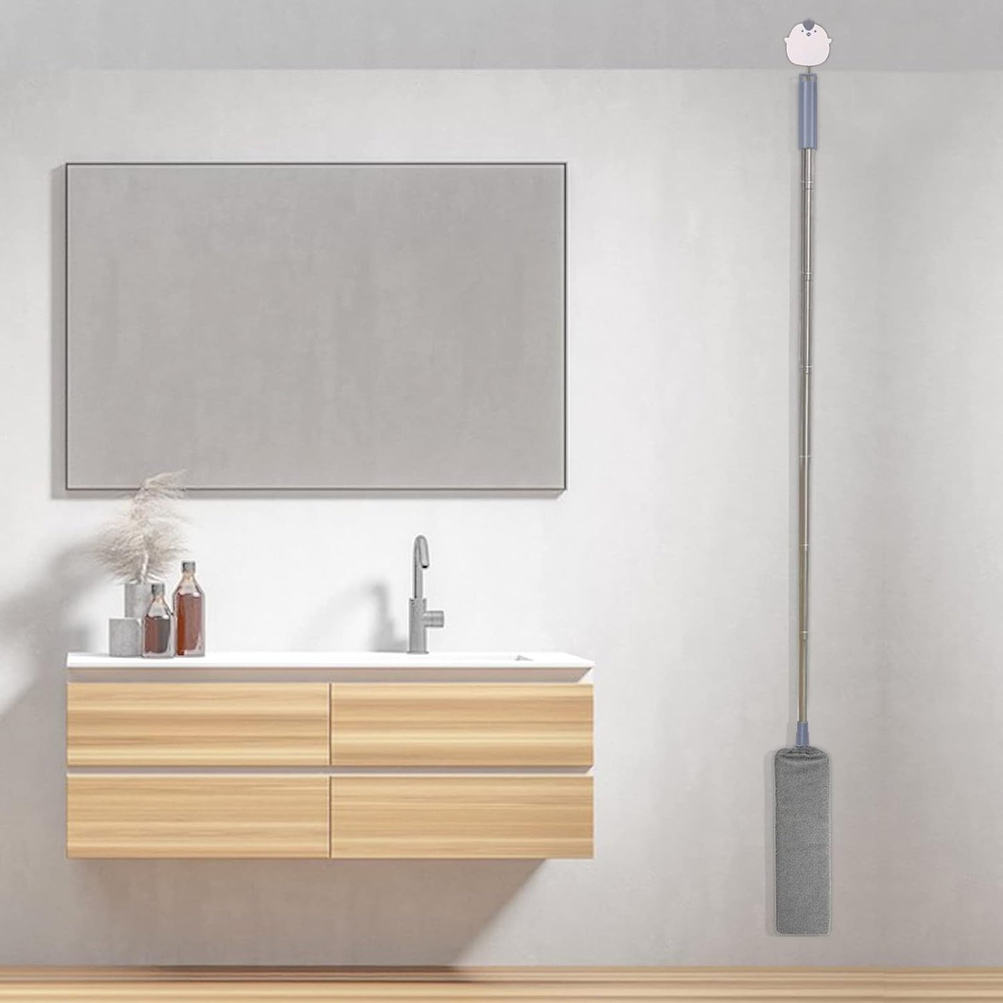 Gigmeta Telescopic Toothbrush Bedside Dust Brush with Stainless Steel Handle Washable Flexible Cleaning Brush for Sofa Bed Car Corner Furniture