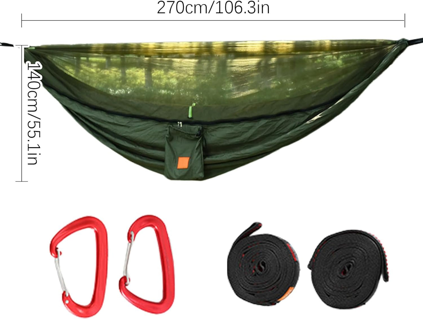 Camping Hammock, Outdoor Net Hammock, Pop Up Travel Bed, Lightweight Nylon Swing with Fly Protection Feature, Compact Hanging Gear for Friends Family Colleagues Relaxation