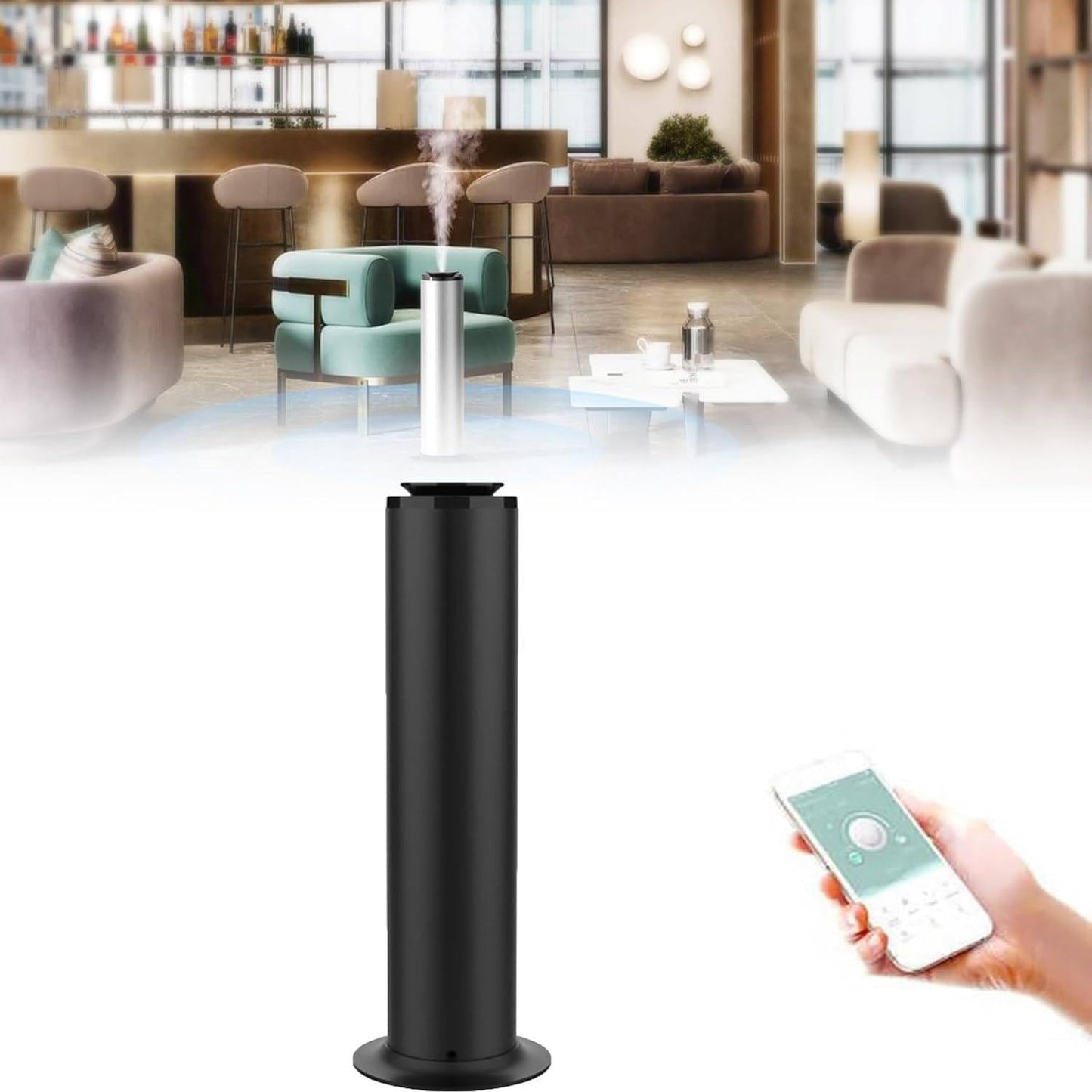 500 Ml Remote Control Scent Air Machine per La Casa, Diffusore Di Oli Essenziali Da 1500 Piedi Quadrati Diffusore Di Fragranze per Hotel Cold Air per Grandi Stanze, Ufficio, Da Pavimento,Black