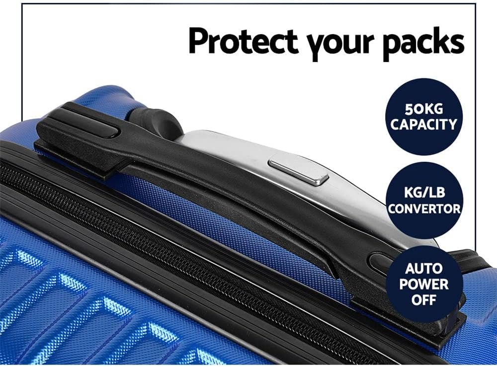Wanderlite 2-Piece Hardside Luggage Set (20" & 28"), Blue ABS Spinner Suitcases with TSA Lock, 140L Total Capacity