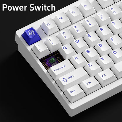 BOYI D75 Quick Release Wireless Aluminum Gaming Keyboard,Tri-Mode Custom Hot Swappable RGB 75% Mechanical Keyboard for Windows/Mac/PC (White)