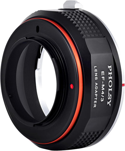 PHOLSY EF-MFT Manual Focus Lens Adapter Compatible with Canon EOS EF EF-S Lens to Micro Four Thirds M4/3 (MFT Micro 4/3) Camera Body Compatible with Olympus Panasonic Lumix