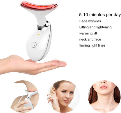 Facial and Neck Massager，7 Color Led Light Therapy for Face and Neck, Multifunctional Facial Skin Care Tools,Beauty Device for Home Use