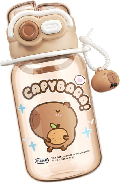Atcdfuw Drinking Bottle,Adorable Capybaras Shape Water Bottle Double Drinking Cup for Various Age Suitable for Home Office Or Outdoor Activity