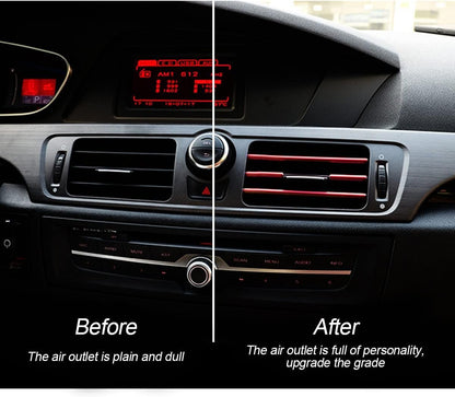 20 Pieces Car Air Conditioner Decoration Strip for Vent Outlet, Universal Waterproof Bendable Air Vent Outlet Trim Decoration, Suitable for Most Air Vent Outlet, Car Interior Accessories (Red)