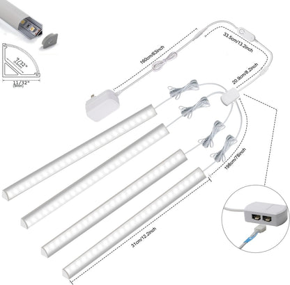 Cefrank Smart Under Cabinet Lighting | Alexa & Google Assistant Compatible | Dimmable 2700-6000K Color Temp Adjustable | Energy-Efficient V-Shape 4pcs 30cm LED Light Bars