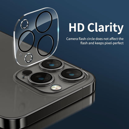 NEW'C 4 Pack, 2 x Glass Screen Protector for iPhone 13 Pro and 2 x Camera lens Protector, Scratch-Resistant, No Air Bubbles, Extremely Durable, 9H Hardness Tempered Glass