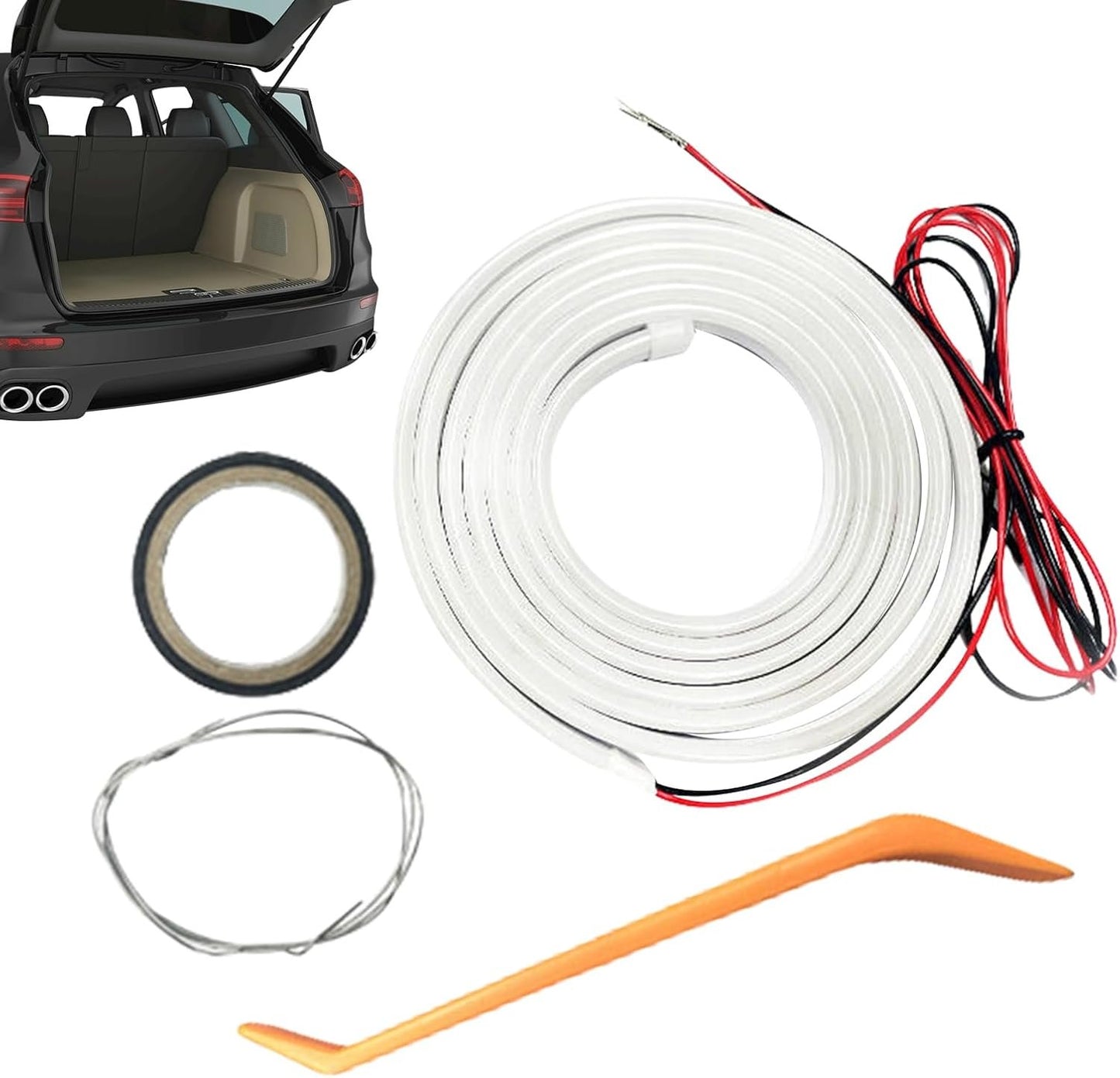 Dynamic Flowing Car Trunk Light Strip, Automatic Sensing Car Boot LED Light Strip, Waterproof, Illumination Decoration for Vehicle Trailer RV Cargo Lighting