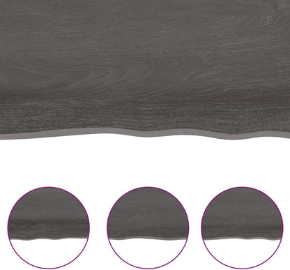 Solid Wood Tabletop, Live Edge, Dark Brown, 220 x 60 x (2-4) cm, Replacement for Kitchen Coffee Table, Dining Table, Desk Top - Durable & Stylish Surface.