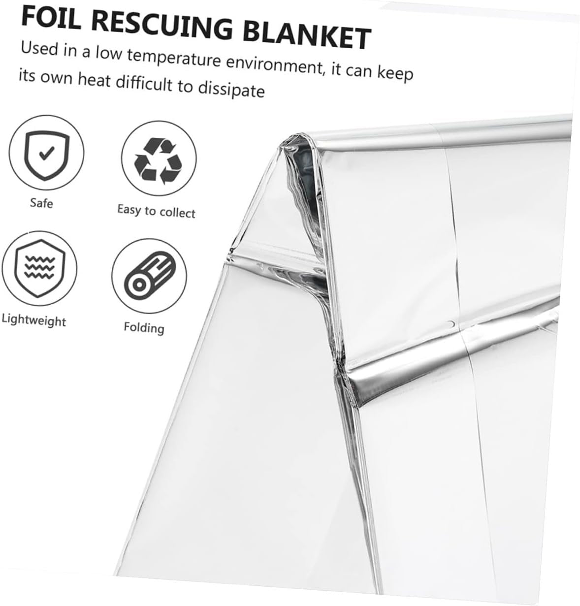 ifundom 6Pcs Emergency Survival Blanket Outdoor Rescue Thermal Blankets for Camping Hiking and Emergency Use Lightweight Reflective Material for Cold Weather Protection