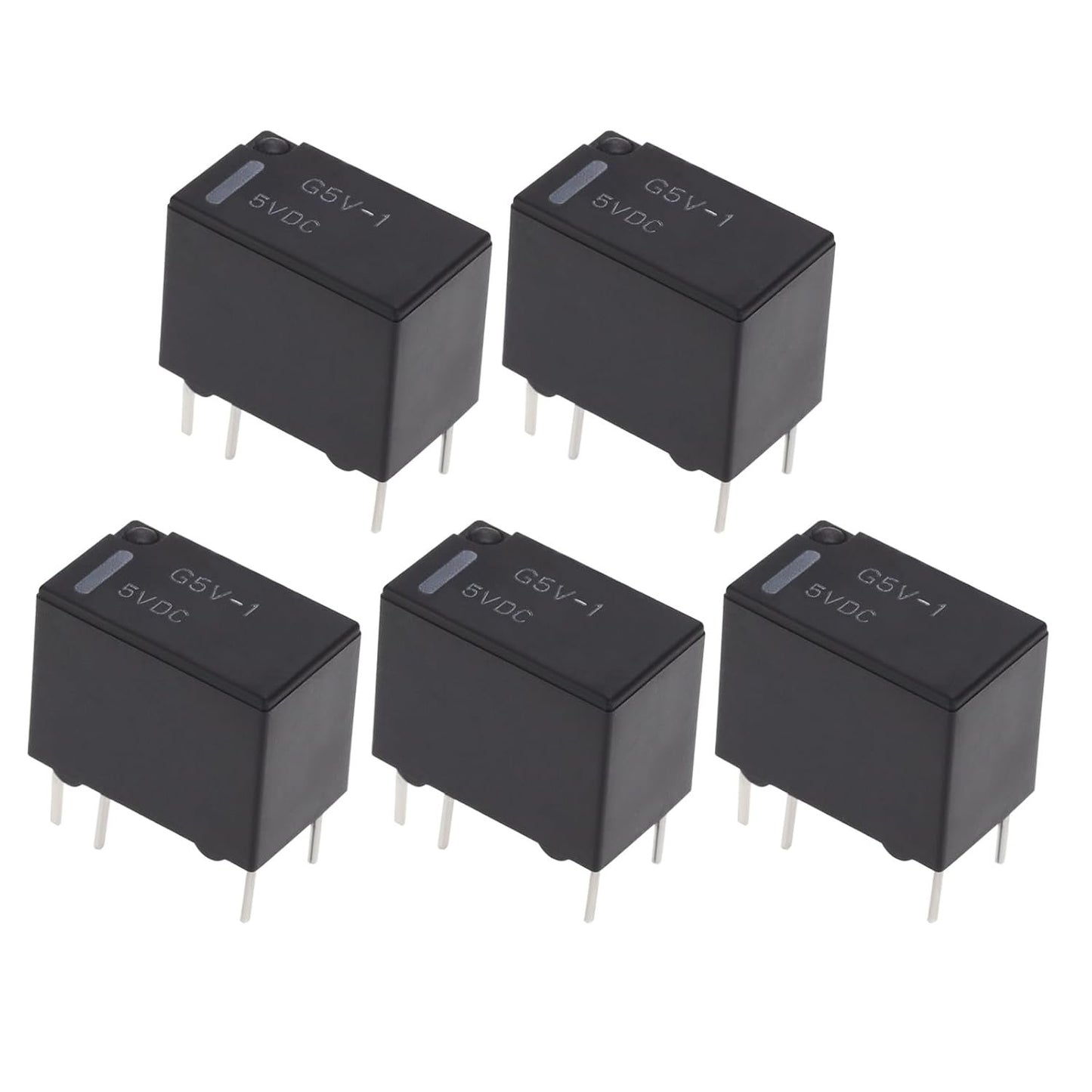 eMagTech 5Pcs G5V-1-DC5V Small Signal PCB Relays 167Î© Electromagnetic Power Relay 6Pin SPDT Signal Relay for Applications Including Home Automation Industrial Control, Black