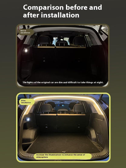 Dynamic Flowing Car Trunk Light Strip, Upgrade Flexible Universal Trunk LED Light Strip, Universal Waterproof Cargo Ambient Lighting for Car Trunk Illumination Decoration (Blue, Half Circle 2m/6.6ft)