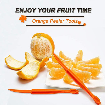 Orange Peeler tools Plastic Orange Peeler Citrus Remover Easy Open Citrus Lemon Citrus Peel Cutter Vegetable Slicer Fruit Tools Kitchen Gadgets (Orange 2 Pack)