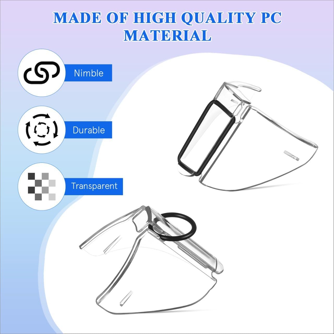 2 Pairs Eye Glasses Side Shields for Glasses Safety, Slip on Side Shield Clear Eye Glasses PC Side Shield Eye Glasses Side Protection