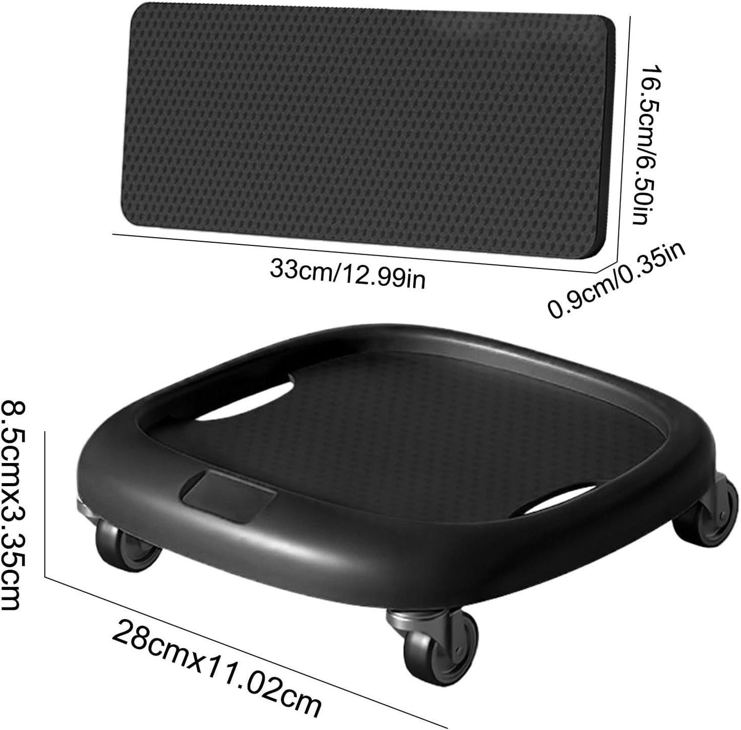 Ab Wheel, 360 gradi rotanti addominali Board, Core Trainer, Training Equipment with Mat, ABS Material Compact Gear Body Sculptor Waist Strength Fitness for Workouts, 620 g