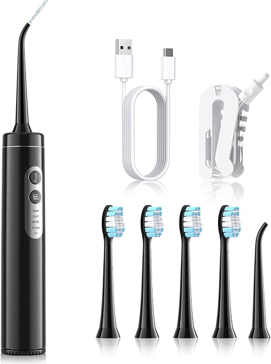 Electric Toothbrush with Water Flosser, 2 in-1 Teeth Cleaning Kit with 4 Modes, Portable for Travel and Home, Oral Dental Care Fsa Hsa