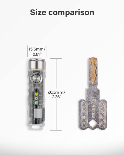 RovyVon Aurora A8 4th Gen USB C Keychain Flashlights Rechargeable, 650 Lumens 6500K Cool White Super Bright Mini Flashlight, with Red/White/365nm Sidelights, Magnetic Pocket Clip and Tail Base