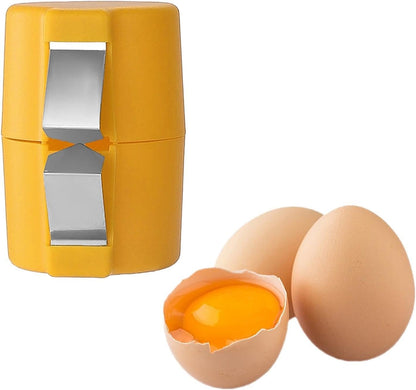 WeiLaiKeQi Handy Egg Cracker and Separator Combo for Easy Meal Prep, Yellow