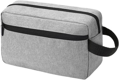 Women and Men Travel Toiletry Organizer Bag Portable Water-Resistant Shaving Bag with Divider and Handle for Cosmetics Toiletries Brushes Tools Accessories(Light Grey)