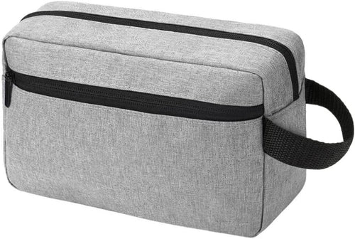 Women and Men Travel Toiletry Organizer Bag Portable Water-Resistant Shaving Bag with Divider and Handle for Cosmetics Toiletries Brushes Tools Accessories(Light Grey)