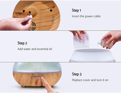 Devanti Aroma Diffuser Aromatherapy Ultrasonic 3D LED Glass Oil Firework 400ml