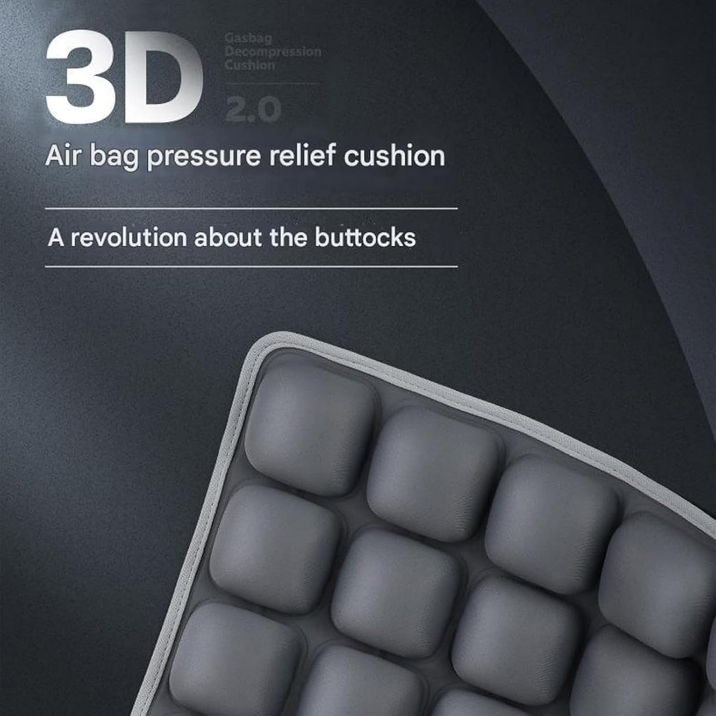 Portable Travel Cushion, 3D Air Cell Seat Cushion, Inflatable Seat Cushions, for Pressure Relief, Comfortable Travel for Airplane, Wheelchair, Car Set, Office Chair, Floor (Black)