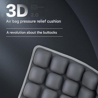 Portable Travel Cushion, 3D Air Cell Seat Cushion, Inflatable Seat Cushions, for Pressure Relief, Comfortable Travel for Airplane, Wheelchair, Car Set, Office Chair, Floor (Black)