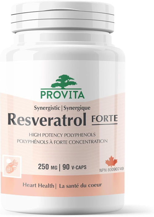 Synergistic Resveratrol Forte by Provita Nutrition (Canadian Made) 90 Vegetarian Capsules