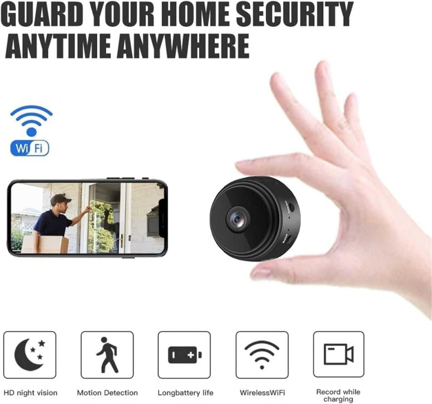 Spy Focus Camera,Spyfocus Magnetic Mini Security Camera Outdoor,Camtrix Magnetic Mini Security Camera,Night Vision Motion Detection Security Cam Covert Cameras with App for Home Indoor Outdoor (2PC)