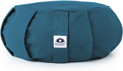 Waterglider International Zafu Yoga Meditation Pillow with USA Buckwheat Hull Fill, Certified Organic Cotton- 6 Colors