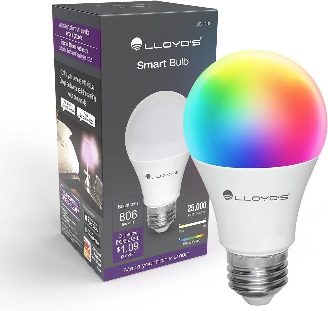 E26 Smart Bulb - Ampoule Intelligente - Alexa Compatible + Google Home Compliant, Colour Changing, LED Smart Light Bulb (10W) Dimmable from The App - Works with 2.4 GHz WiFi