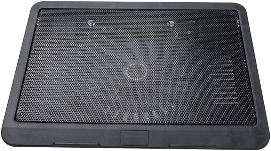 Tuperoymse Laptop Fan Cooling Pad with Big Fans, Portable Laptop Cooling Fan with 2 in 1 USB Port, Blue LED Light, Adjustable Stand