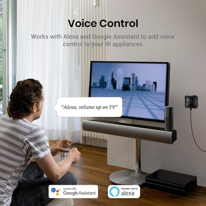 BroadLink RM4 pro IR RF Remote Control Hub with Sensor Cable - WiFi Smart Controller for Home Automation, TV, Ceiling Fan, Curtain Remote, Works with Alexa, Google Assistant, IFTTT, Siri