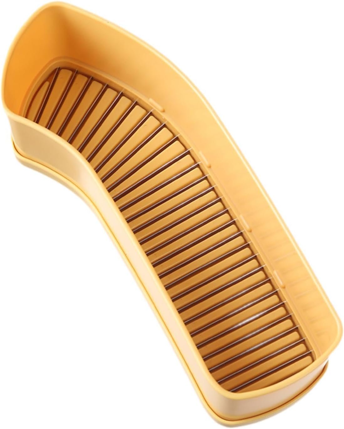 yuksok Banana Slicer Cucumber Fruit Cutter Kitchen Tool 10.4x3x2.8inch for Quick Meal Prep Detachable Base Multifunctional Portable, Yellow