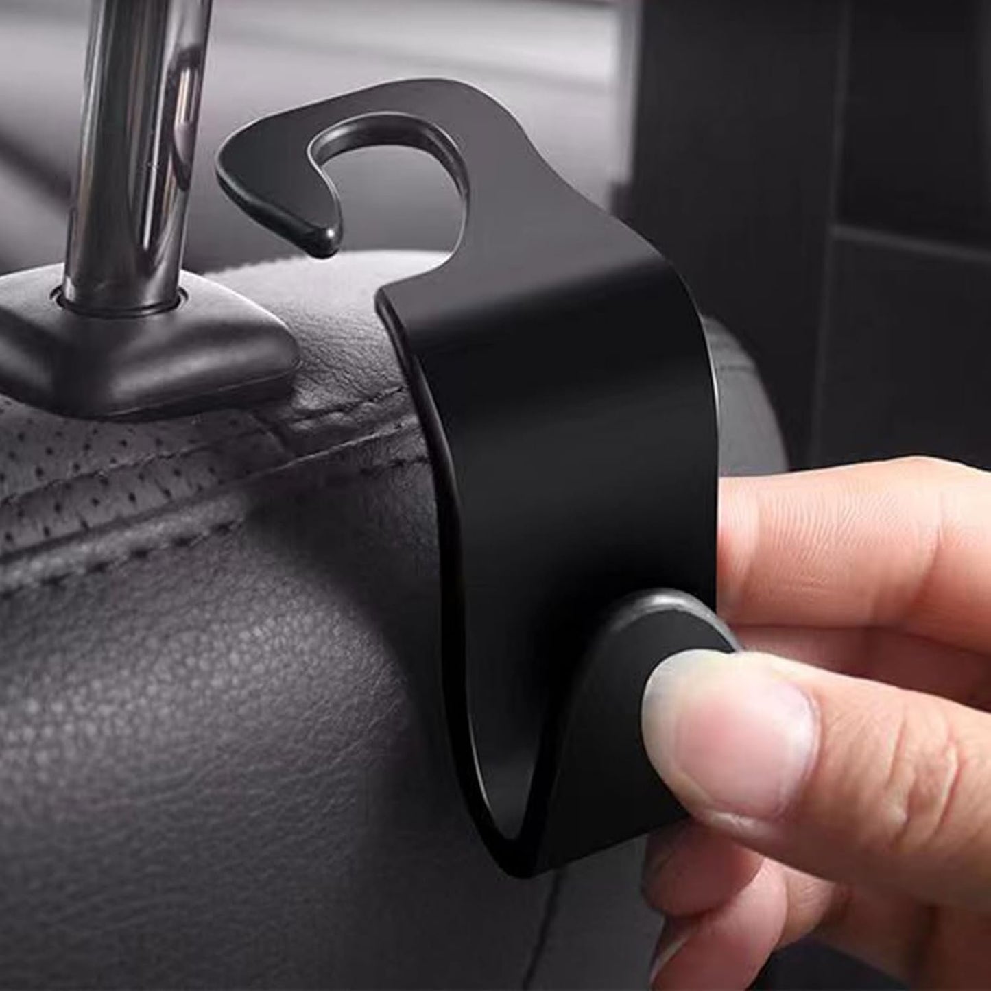 4 Pieces Car Accessories Interior, Car Accessories, Car Seat Hooks, Car Headrest Hooks, for Bags, Clothes, Umbrellas, Shopping Bags, Water Bottles (Black)
