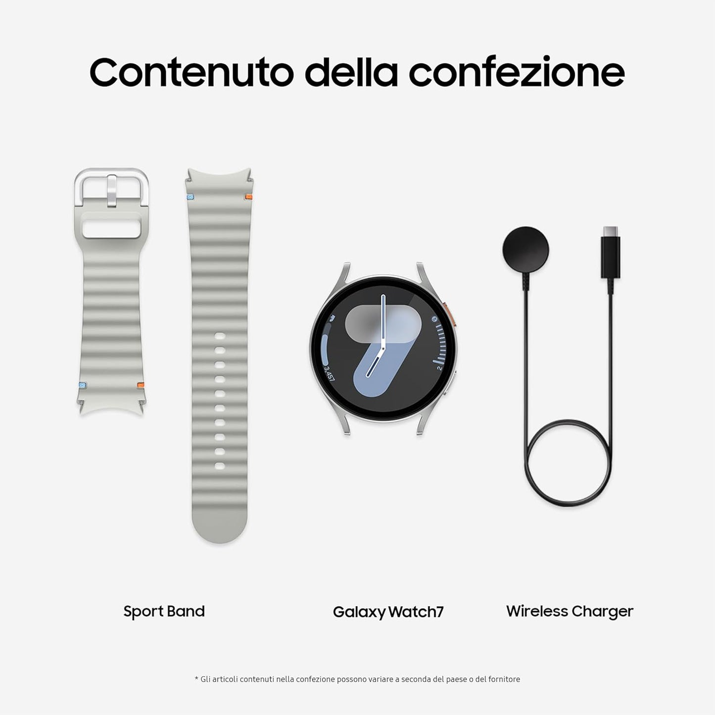 Samsung Galaxy Watch7 Smartwatch Galaxy AI Sleep Analysis, Dual Finger Close Control, Long Life Battery, GPS, BT, Aluminium Touch Bezel 44mm Silver [Italian Version]